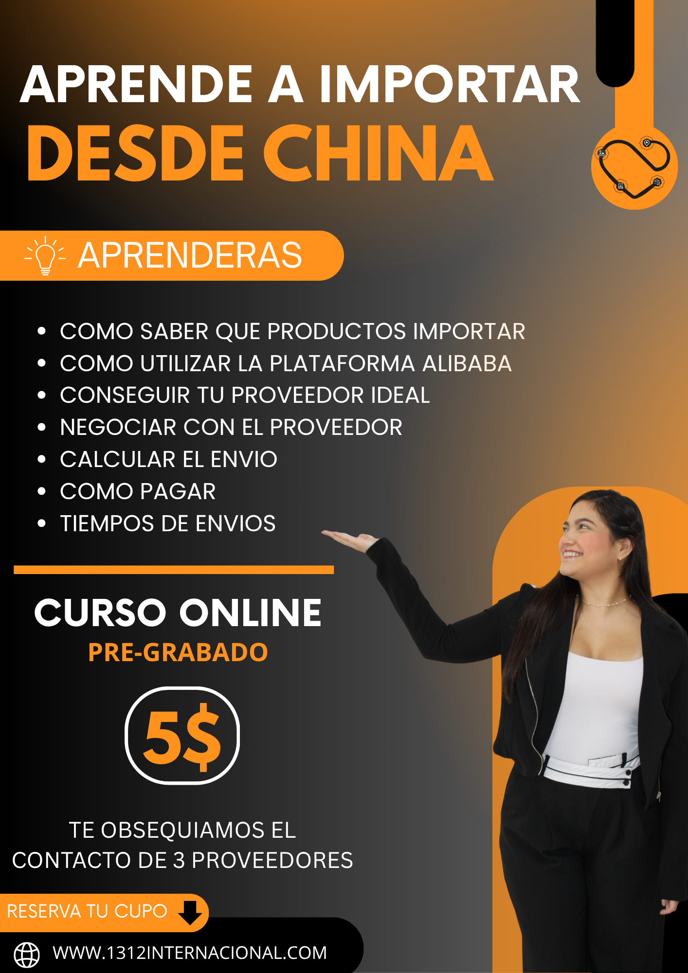 Blue and White Minimalist Online Courses Flyer
